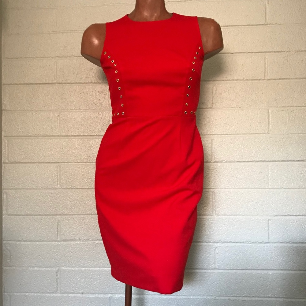 Calvin Klein Petite Red Cocktail Dress Size 2P